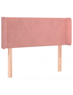 Testiera ad Orecchio Rosa 103x16x78/88 cm in Velluto 2