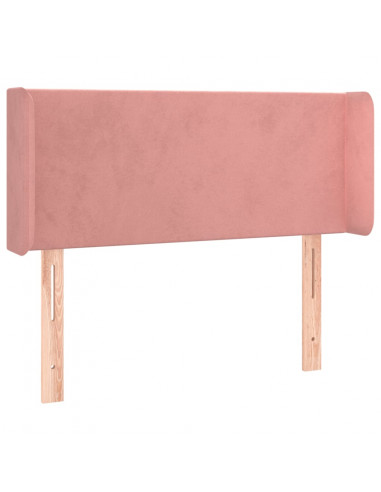 Testiera ad Orecchio Rosa 103x16x78/88 cm in Velluto