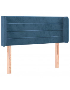 Testiera ad Orecchio Blu Scuro 103x16x78/88 cm in Velluto 2