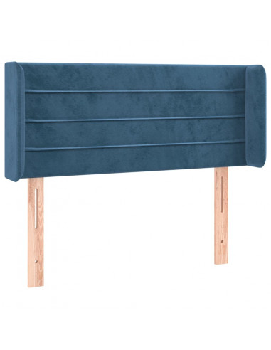 Testiera ad Orecchio Blu Scuro 103x16x78/88 cm in Velluto