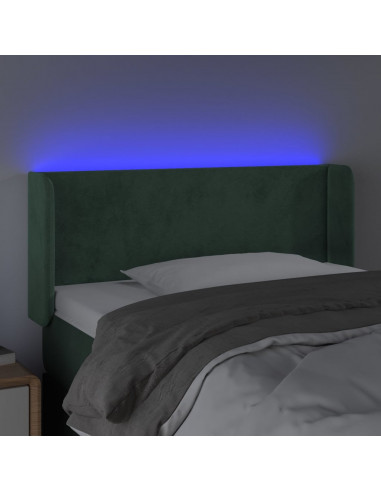 Testiera a LED Verde Scuro 83x16x78/88 cm in Velluto