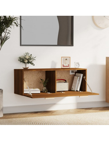 Mobile Pensile Rovere Marrone 100x36,5x35 cm Legno Multistrato