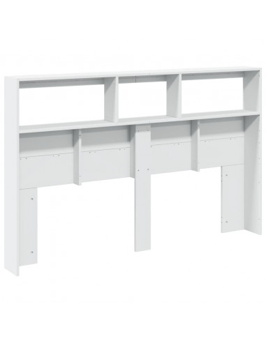 Testiera con Contenitore a LED Bianca 160x17x102 cm