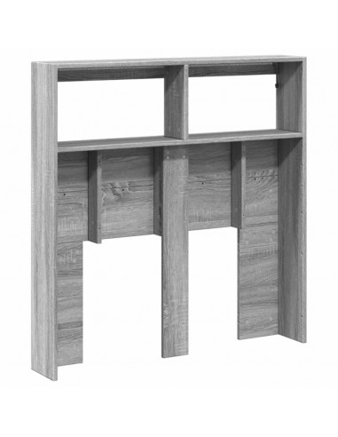 Testiera con Contenitore a LED Grigio Sonoma 100x17x102 cm