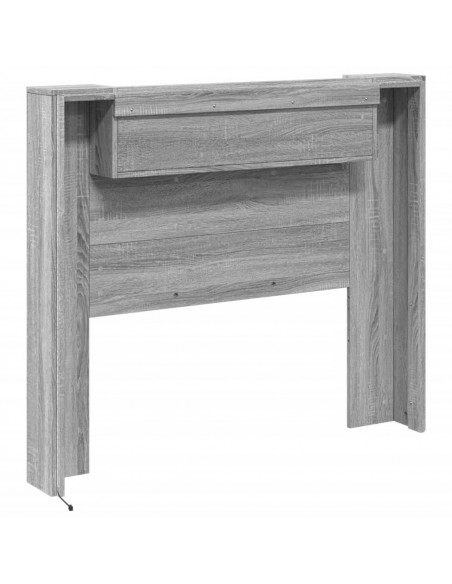 Testiera con Contenitore a LED Grigio Sonoma 120x16,5x103,5 cm