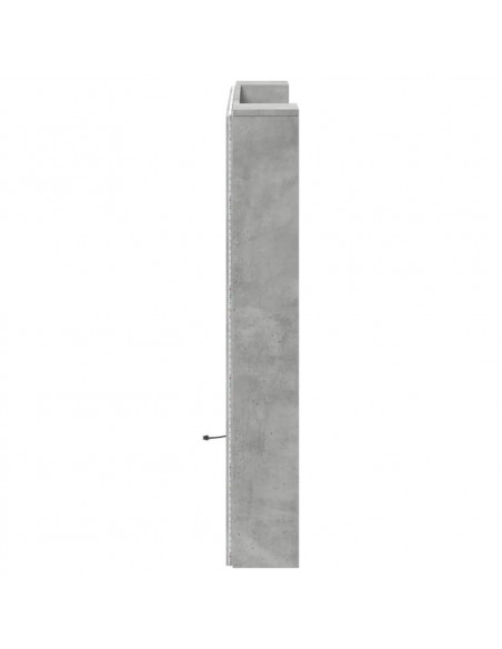 Testiera con Contenitore a LED Grigio Cemento 120x16,5x103,5 cm