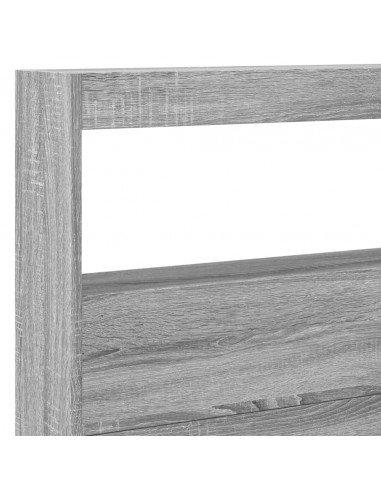 Testiera con Contenitore a LED Grigio Sonoma 220x17x102 cm