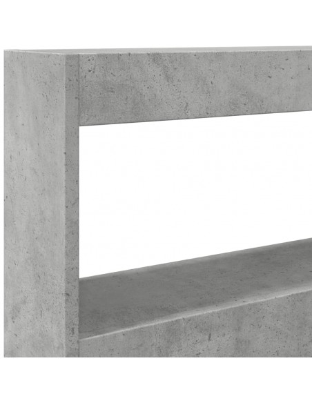 Testiera con Contenitore a LED Grigio Cemento 100x17x102 cm