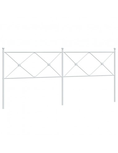 Testiera in Metallo Bianco 193 cm