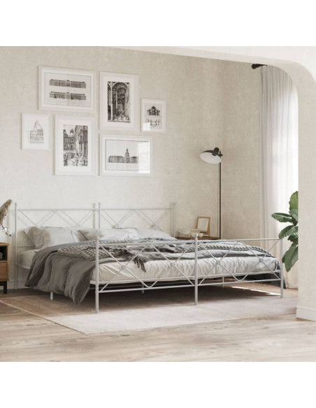Testiera in Metallo Bianco 193 cm