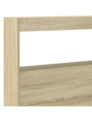 Testiera con Contenitore a LED Rovere Sonoma 220x17x102 cm