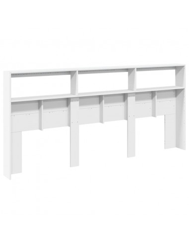 Testiera con Contenitore a LED Bianca 220x17x102 cm