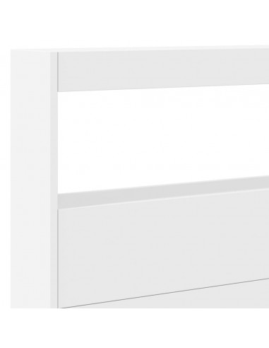 Testiera con Contenitore a LED Bianca 220x17x102 cm