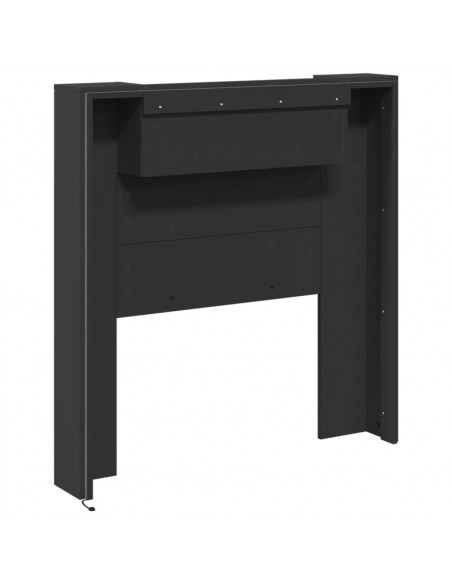 Testiera con Contenitore a LED Nera 100x16,5x103,5 cm