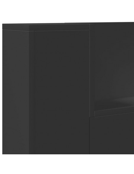 Testiera con Contenitore a LED Nera 120x16,5x103,5 cm