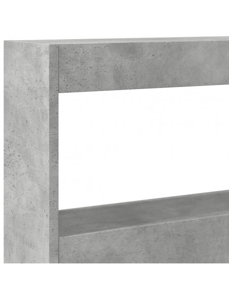 Testiera con Contenitore a LED Grigio Cemento 180x17x102 cm