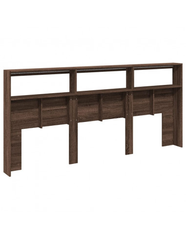 Testiera con Contenitore a LED Rovere Marrone 220x17x102 cm