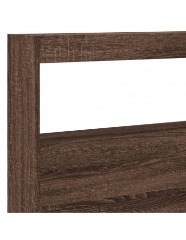 Testiera con Contenitore a LED Rovere Marrone 220x17x102 cm