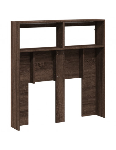 Testiera con Contenitore a LED Rovere Marrone 100x17x102 cm