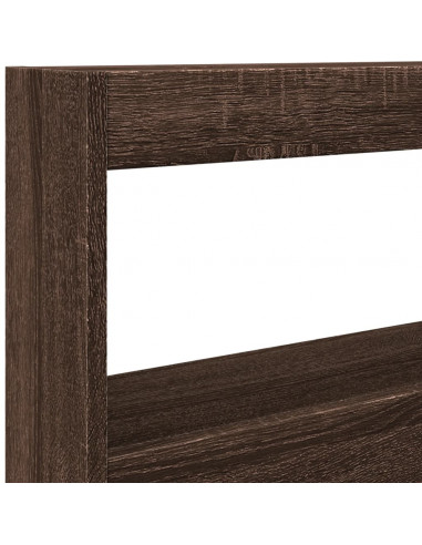 Testiera con Contenitore a LED Rovere Marrone 100x17x102 cm