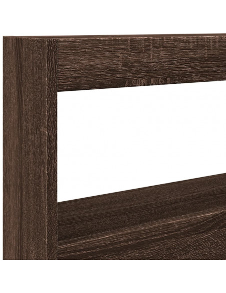 Testiera con Contenitore a LED Rovere Marrone 100x17x102 cm