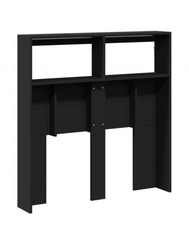 Testiera con Contenitore a LED Nera 100x17x102 cm