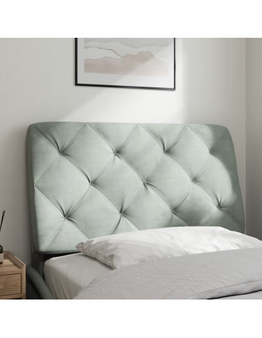 Cuscino Testiera Grigio Chiaro 90 cm in Velluto
