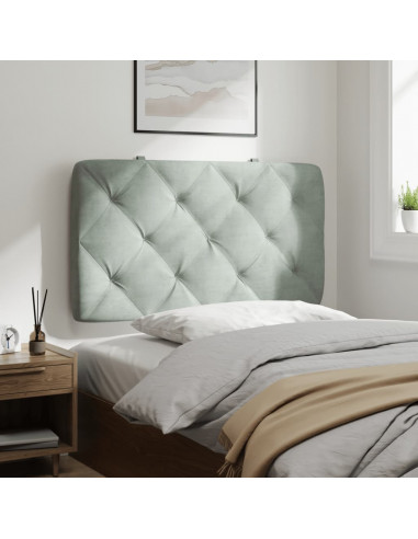 Cuscino Testiera Grigio Chiaro 90 cm in Velluto