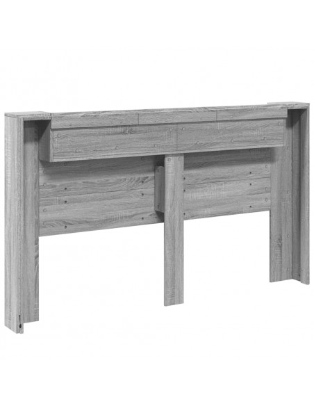 Testiera con Contenitore a LED Grigio Sonoma 180x16,5x103,5 cm