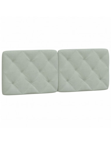 Cuscino Testiera Grigio Chiaro 120 cm in Velluto