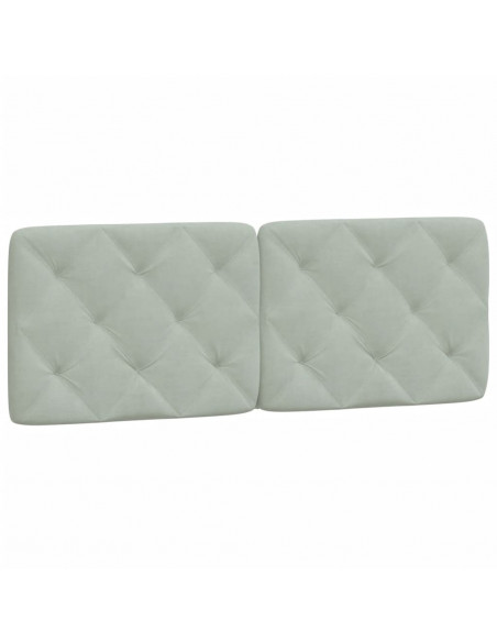 Cuscino Testiera Grigio Chiaro 120 cm in Velluto