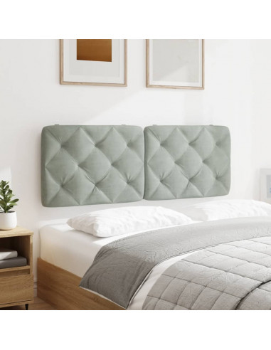 Cuscino Testiera Grigio Chiaro 120 cm in Velluto
