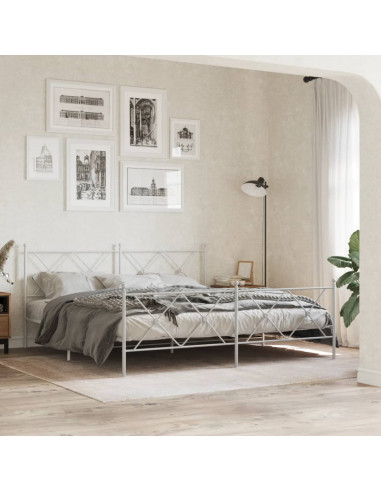 Testiera in Metallo Bianco 180 cm