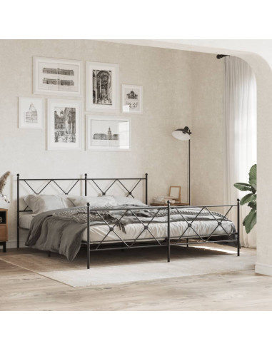 Testiera in Metallo Nero 180 cm