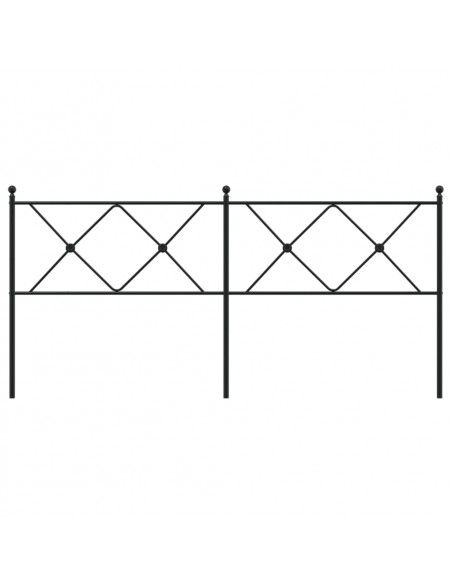 Testiera in Metallo Nero 180 cm