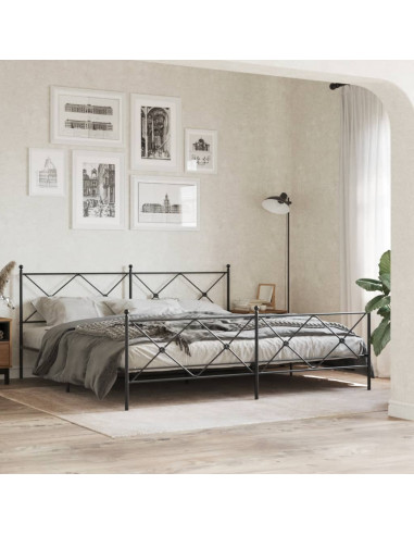 Testiera in Metallo Nero 193 cm