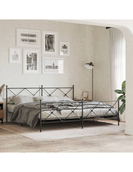 Testiera in Metallo Nero 193 cm