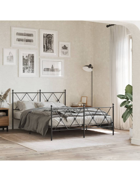 Testiera in Metallo Nero 137 cm
