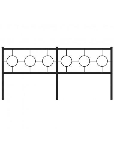 Testiera in Metallo Nero 180 cm
