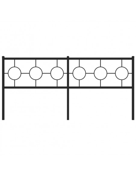 Testiera in Metallo Nero 180 cm