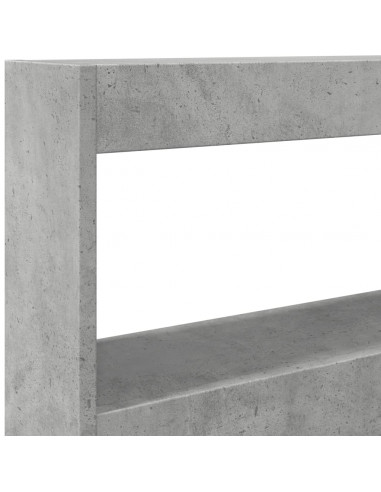 Testiera con Contenitore a LED Grigio Cemento 120x17x102 cm