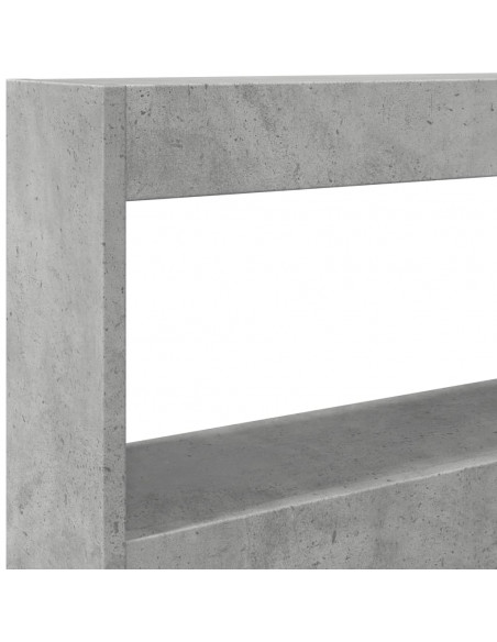 Testiera con Contenitore a LED Grigio Cemento 120x17x102 cm