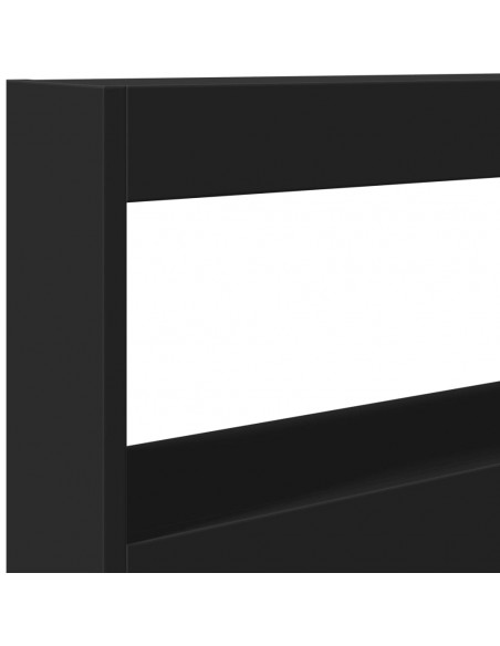 Testiera con Contenitore a LED Nera 120x17x102 cm