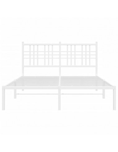 Giroletto con Testiera in Metallo Bianco 120x200 cm