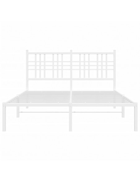 Giroletto con Testiera in Metallo Bianco 120x200 cm