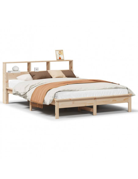 Letto Libreria senza Materasso 120x200cm Legno Massello di Pino
