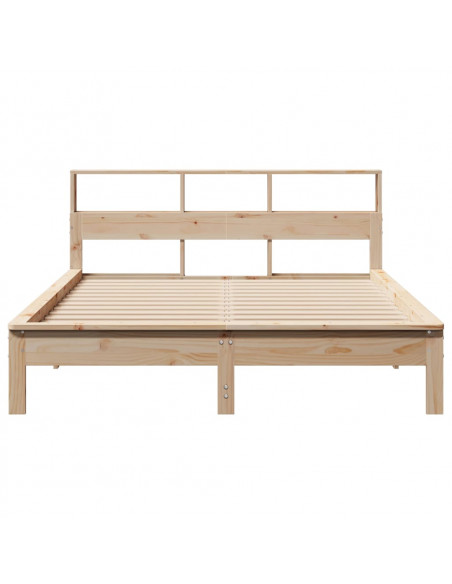 Letto Libreria senza Materasso 120x200cm Legno Massello di Pino