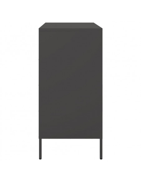 Credenza Nera 68x39x79 cm in Acciaio