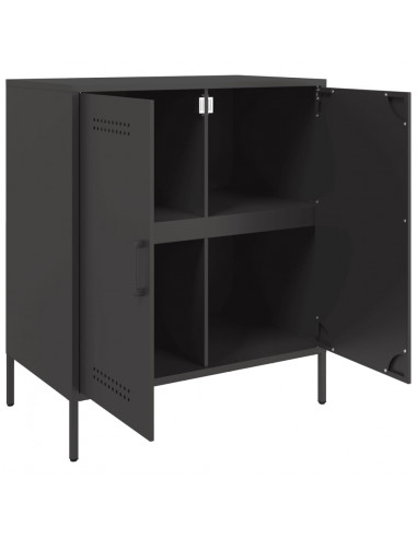 Credenza Nera 68x39x79 cm in Acciaio