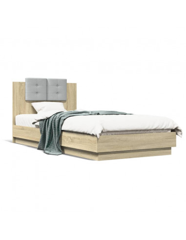 Giroletto con Testiera Rovere Sonoma 90x200cm Legno Multistrato